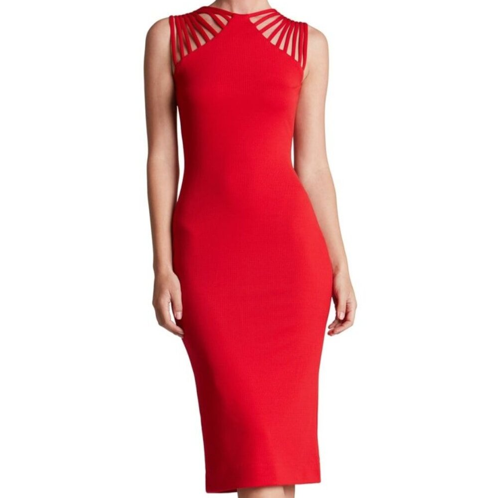 Dress the Population Gwen Midi Dress | Nordstrom, Red, XLarge